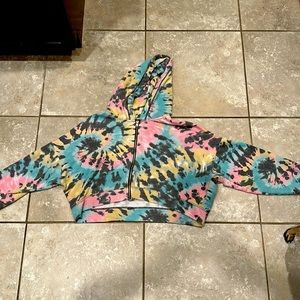 Hollister, California size large, tie-dye cropped jacket
